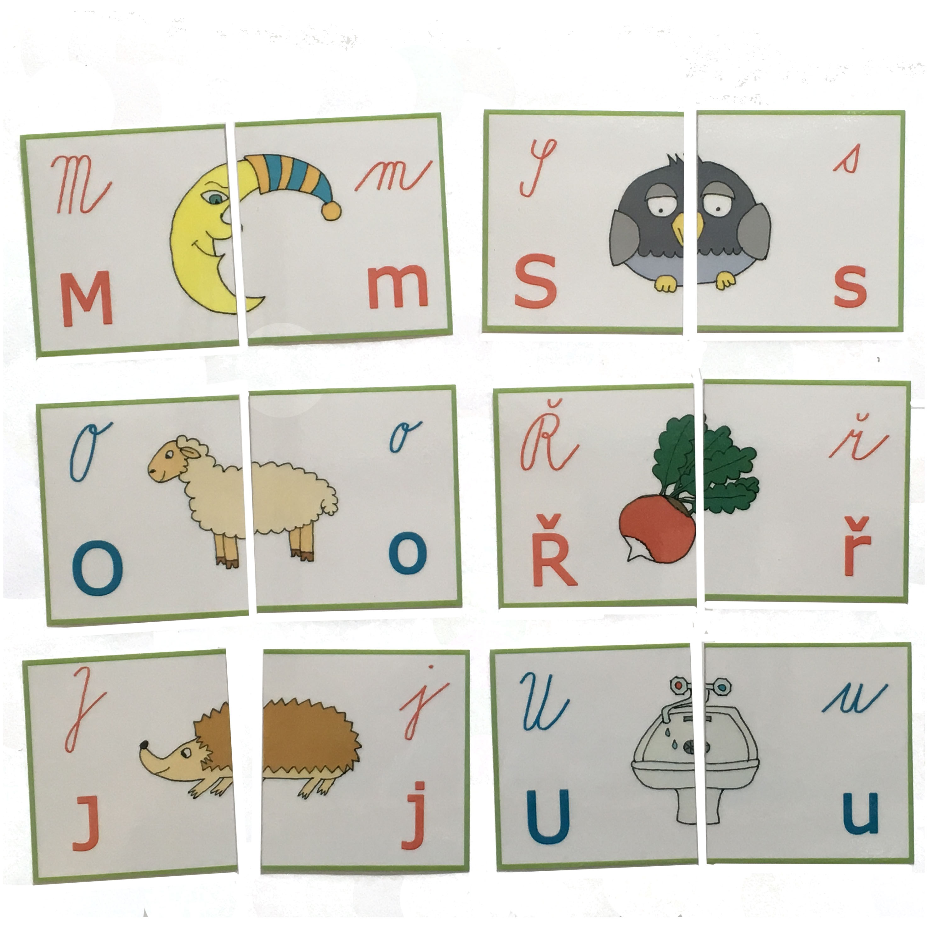 Montessori - Skládačka 4 podoby písmen