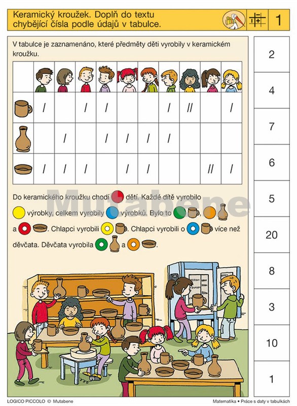 Matematika - Práce s daty v tabulkách