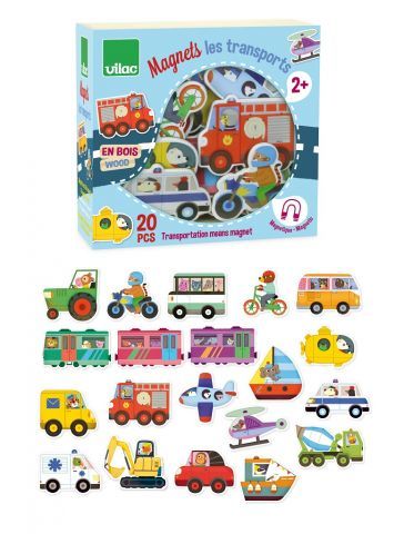 Vilac - Dřevěné magnetky doprava - 20ks