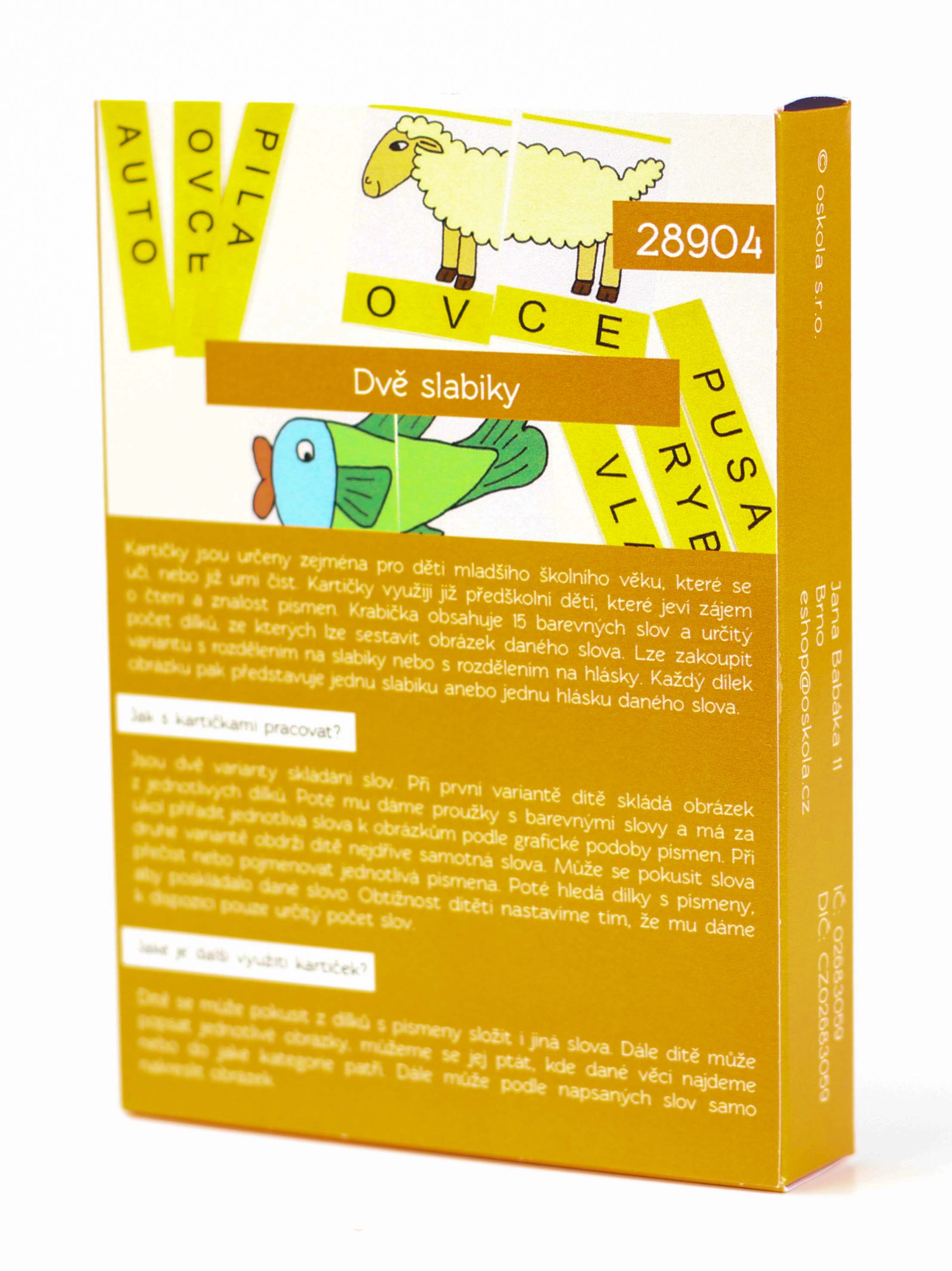 Skládačky se slovy - Dvě slabiky