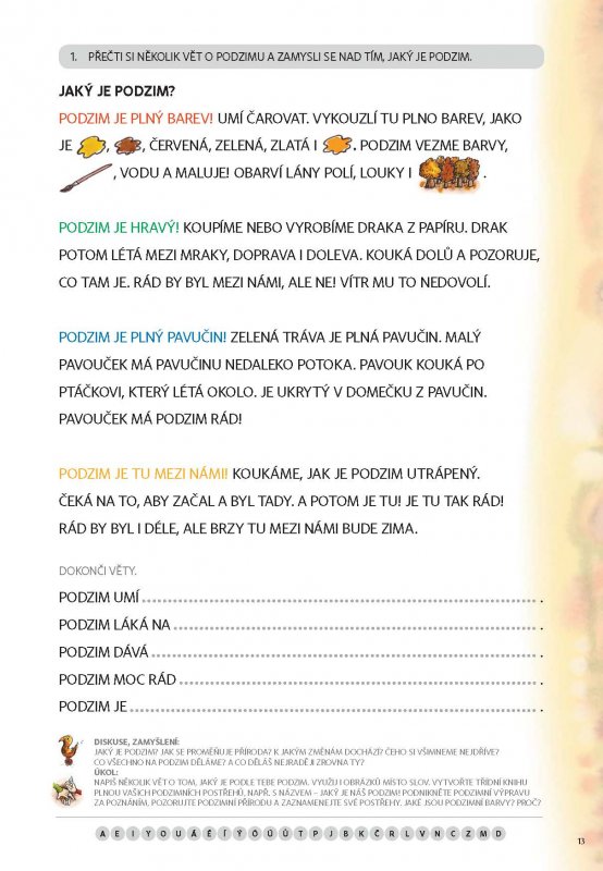 Čítanka – velká tiskací písmena