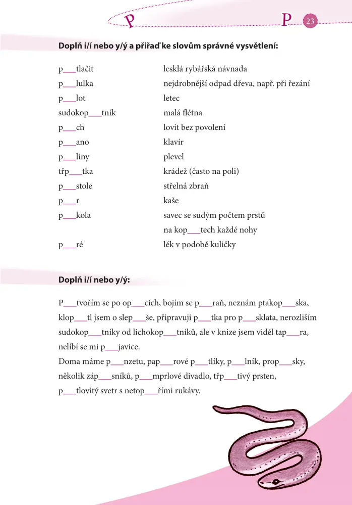 DESETIMINUTOVKY. Vyjmenovaná slova