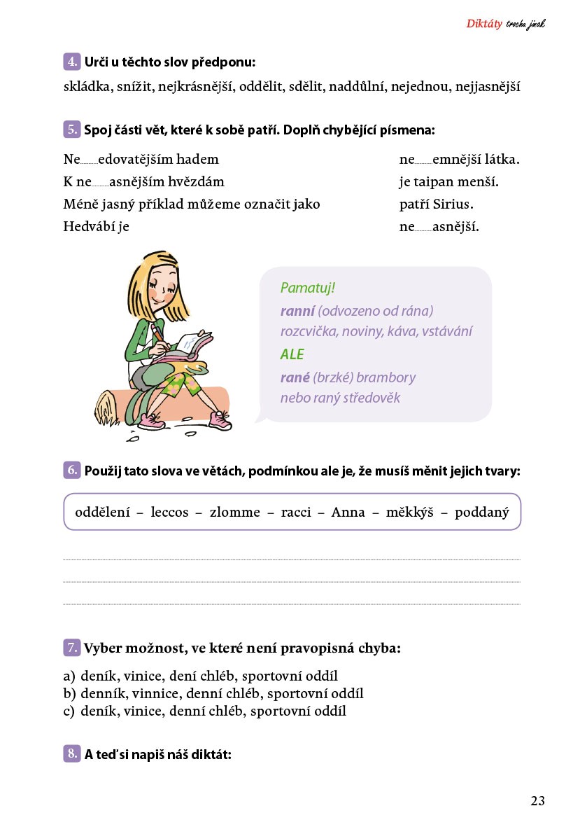 Diktáty trochu jinak pro 3. a 4. třídu