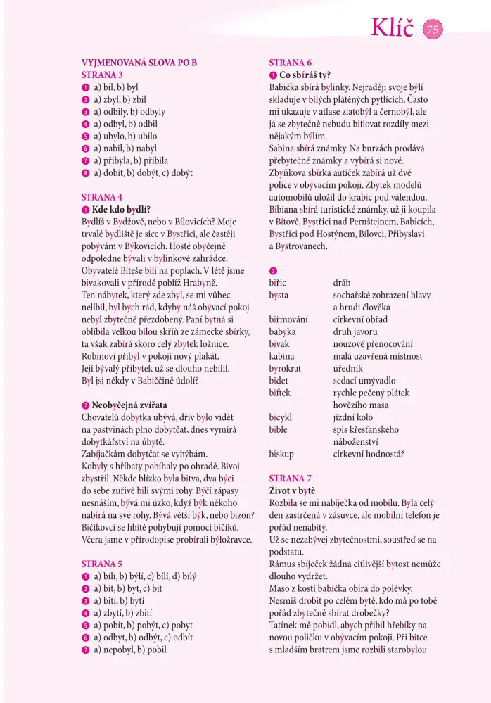 DESETIMINUTOVKY. Vyjmenovaná slova